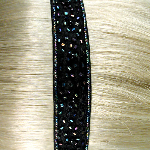 Velvet Beaded Headband, a fashion accessorie - Evening Elegance
