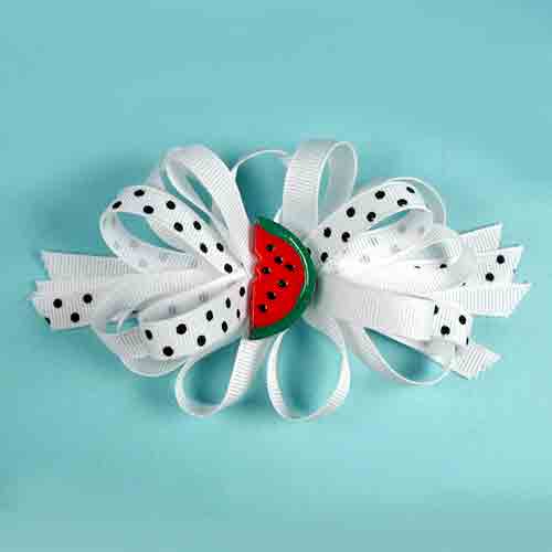 Ribbon Bow with Fruit Ornament, a fashion accessorie - Evening Elegance