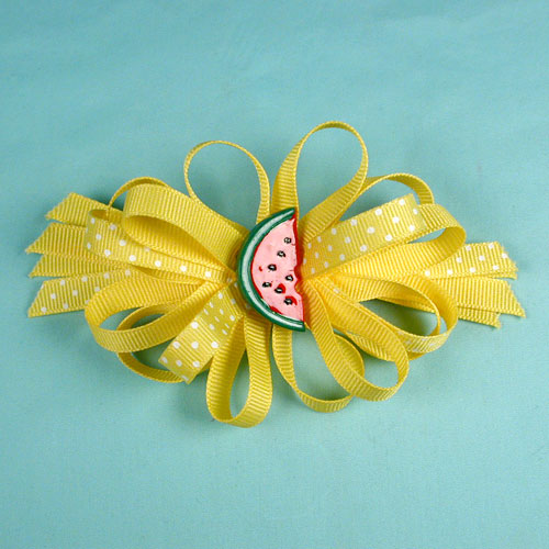 Ribbon Bow with Fruit Ornament, a fashion accessorie - Evening Elegance