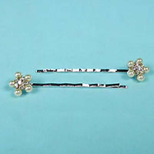 Bobby Pins Trimmed with Pearls and Rhinestones, a fashion accessorie - Evening Elegance