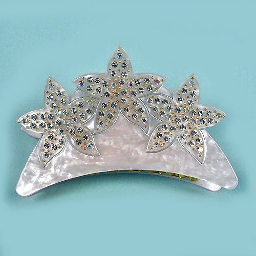 Plastic Claw with Rhinestone Star Design, a fashion accessorie - Evening Elegance