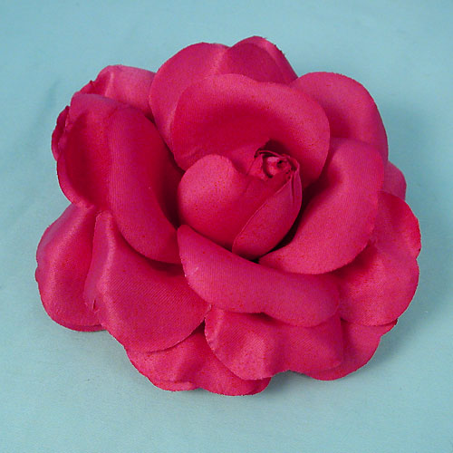 Large Rose Hair Flower with Clip, Pin and Ponytail Elastic, a fashion accessorie - Evening Elegance