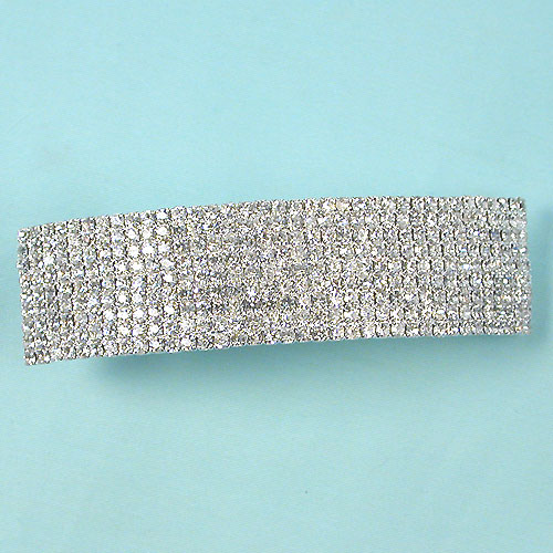 Large Pav? Crystal Rhinestone Barrette, a fashion accessorie - Evening Elegance