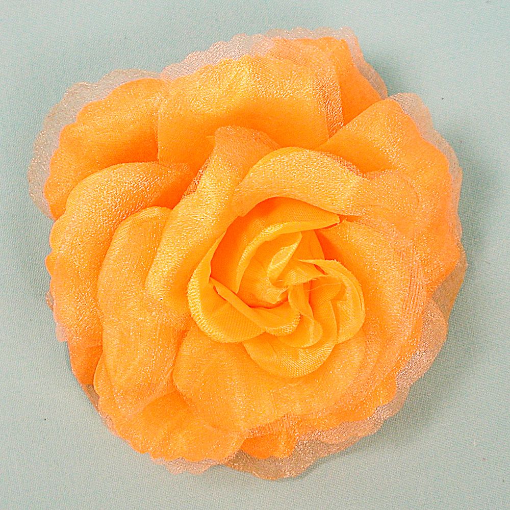 Fabric and Sparkle Gauze Flower Hair Clips, a fashion accessorie - Evening Elegance