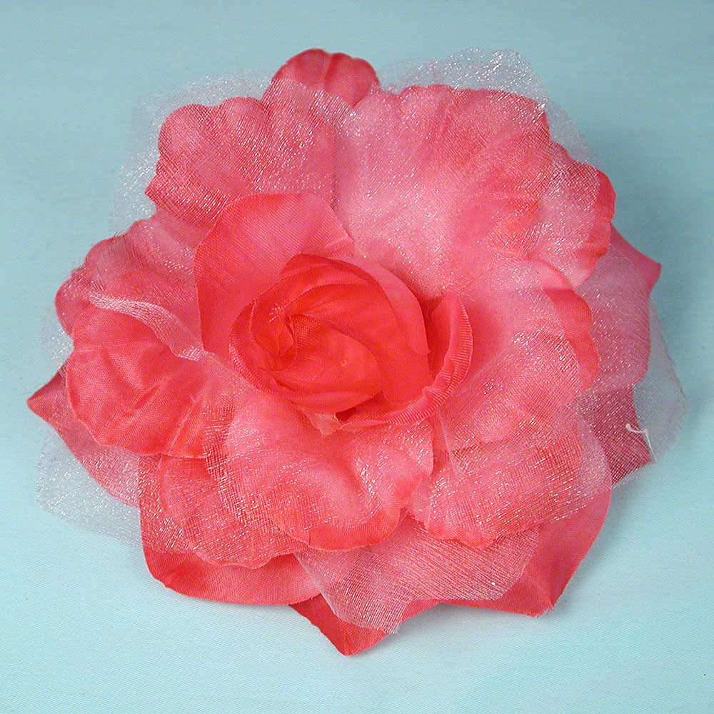 Fabric and Sparkle Gauze Flower Hair Clips, a fashion accessorie - Evening Elegance