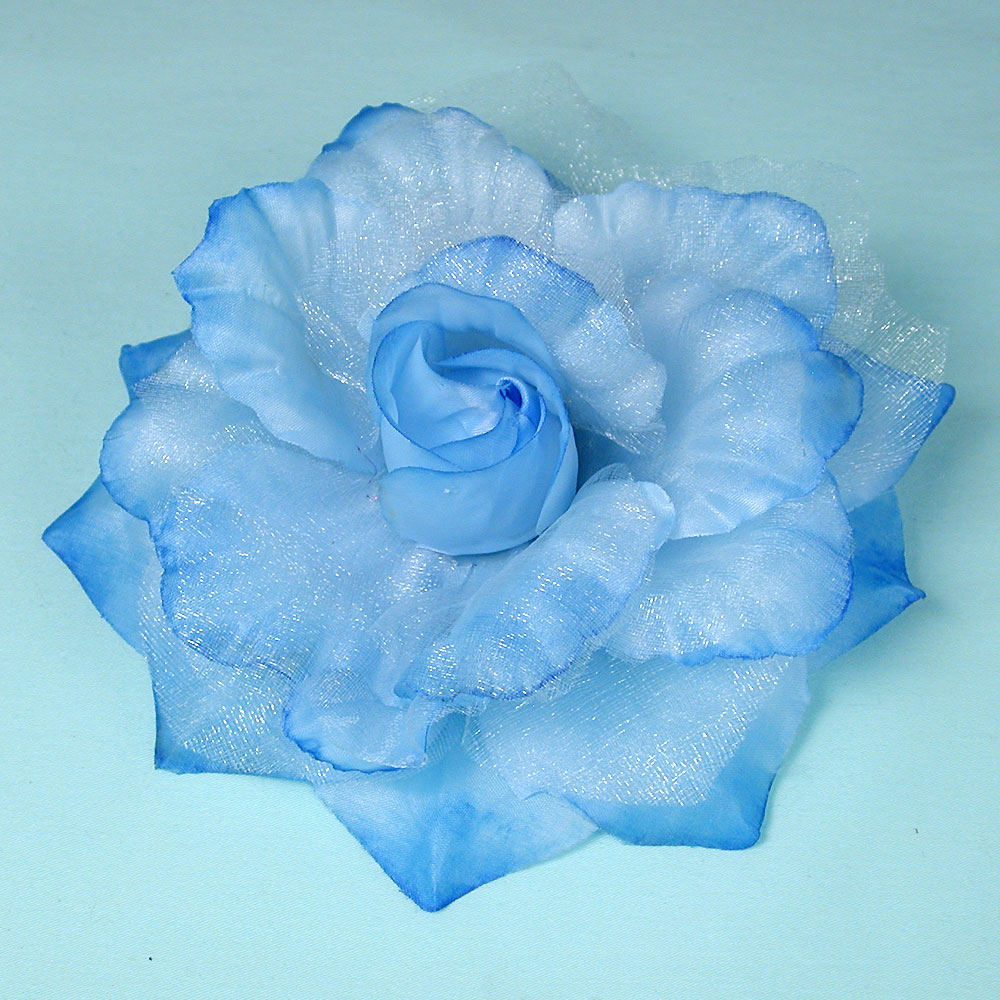 Fabric and Sparkle Gauze Flower Hair Clips, a fashion accessorie - Evening Elegance
