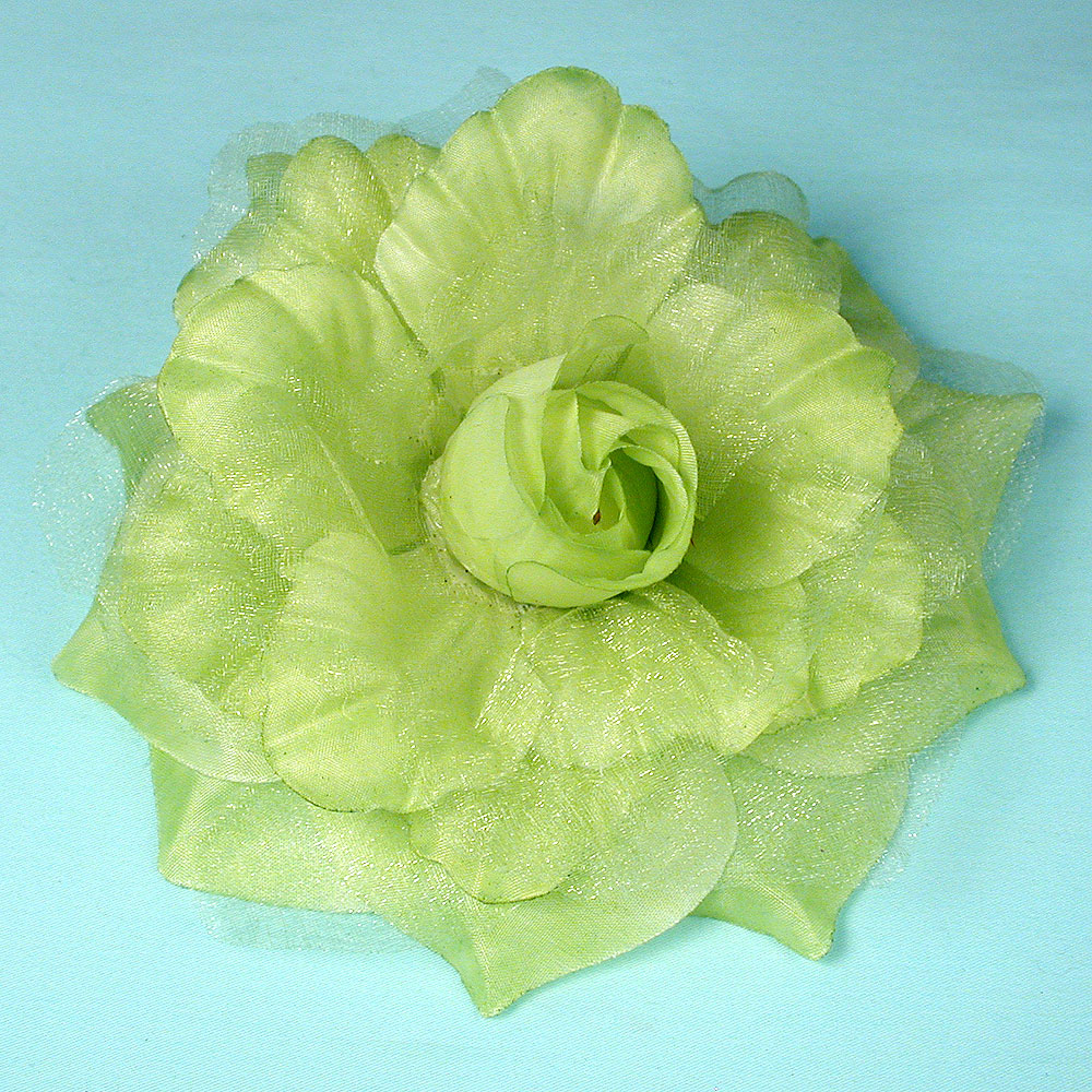 Fabric and Sparkle Gauze Flower Hair Clips, a fashion accessorie - Evening Elegance