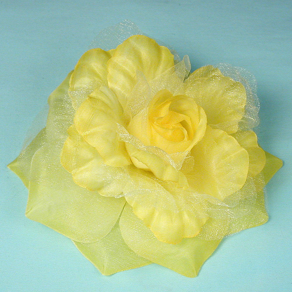 Fabric and Sparkle Gauze Flower Hair Clips, a fashion accessorie - Evening Elegance