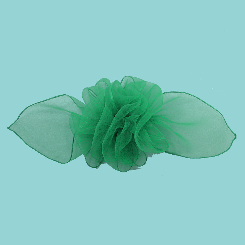 Extra Large French Organza Bows Hair Barrettes, a fashion accessorie - Evening Elegance
