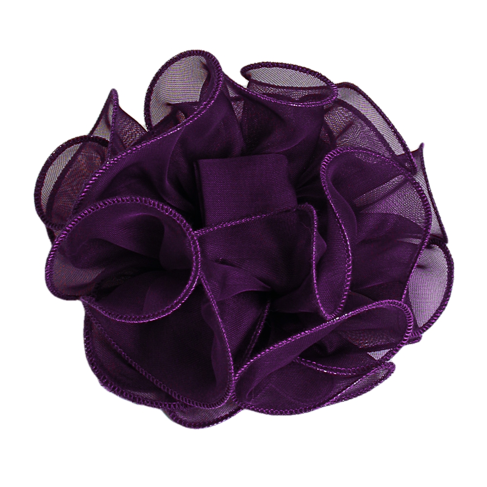 Large Sheer Chiffon Hair Bow, a fashion accessorie - Evening Elegance