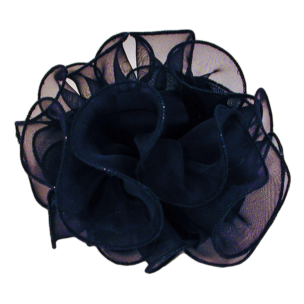 Large Sheer Chiffon Hair Bow, a fashion accessorie - Evening Elegance