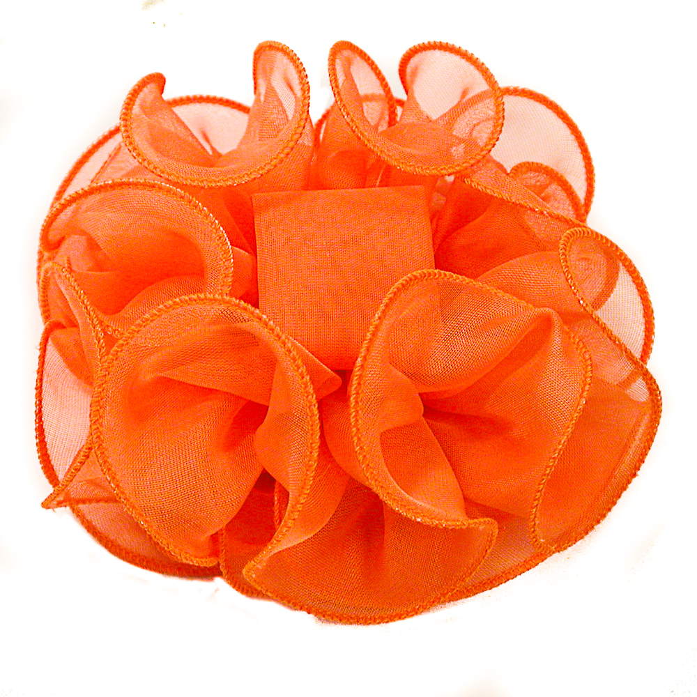 Large Sheer Chiffon Hair Bow, a fashion accessorie - Evening Elegance