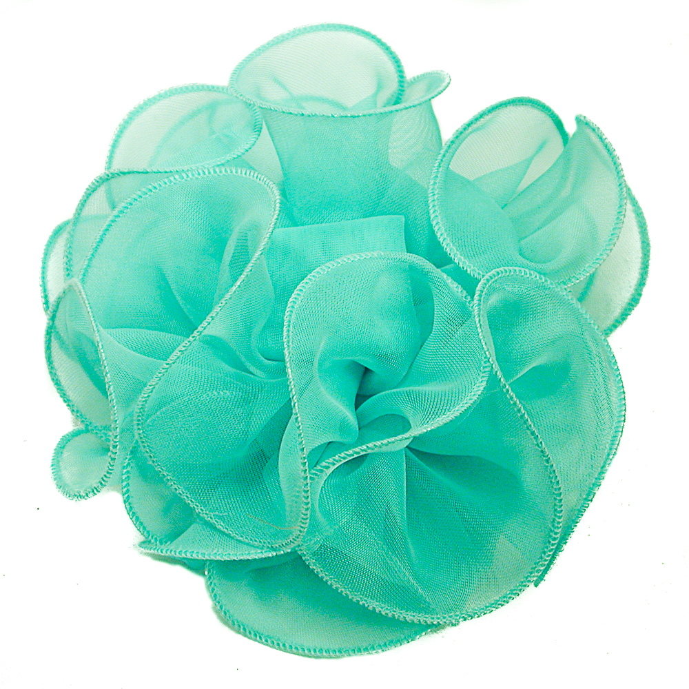 Large Sheer Chiffon Hair Bow, a fashion accessorie - Evening Elegance