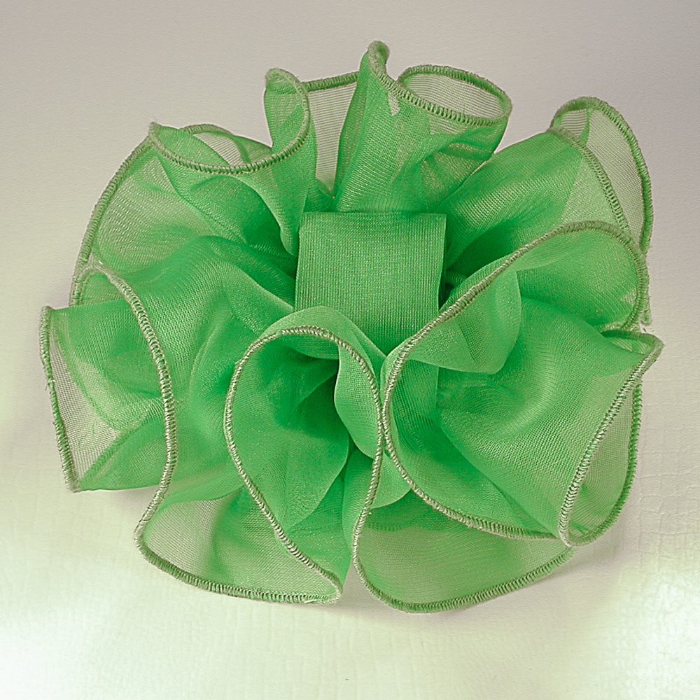 Large Sheer Chiffon Hair Bow, a fashion accessorie - Evening Elegance