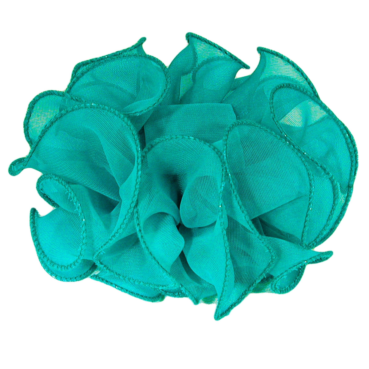 Large Sheer Chiffon Hair Bow, a fashion accessorie - Evening Elegance