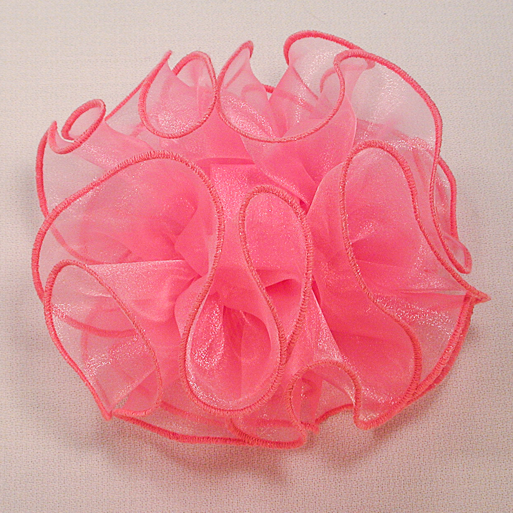 Large Puffy Ruffled Organza Hair Bow Clip Claw, a fashion accessorie - Evening Elegance