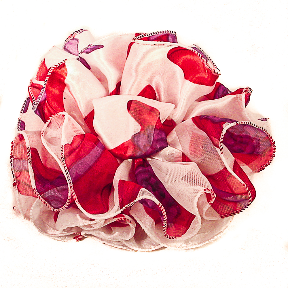 Large 6-Inch Satin and Chiffon Stripped Print Clip Claw Bows, a fashion accessorie - Evening Elegance
