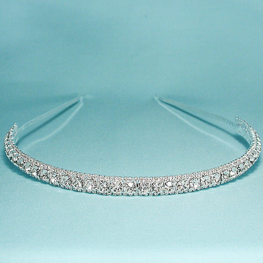 Crystal Rhinestone Headband Set Silver for Casual, Formal, Prom and Weddings, a fashion accessorie - Evening Elegance
