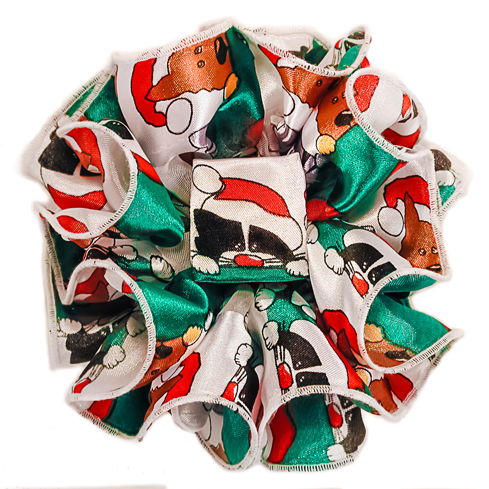 Puppies and Kitties Christmas Claw Jaw Clip Ruffled Bows, a fashion accessorie - Evening Elegance