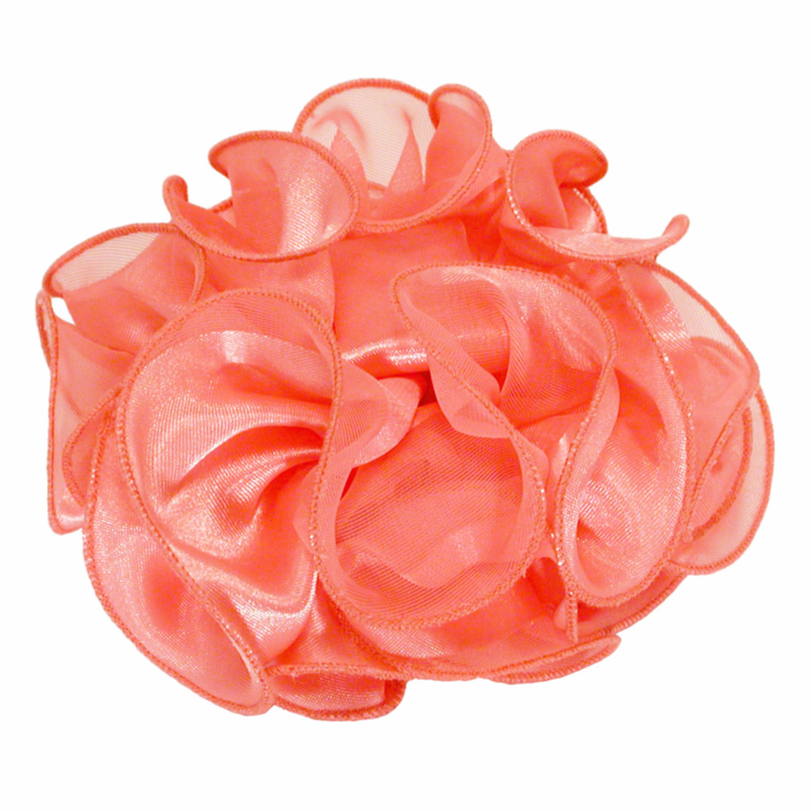 Satin/Chiffon Large Ruffled Hair Bow on Salon  Claw Jaw Clips, a fashion accessorie - Evening Elegance