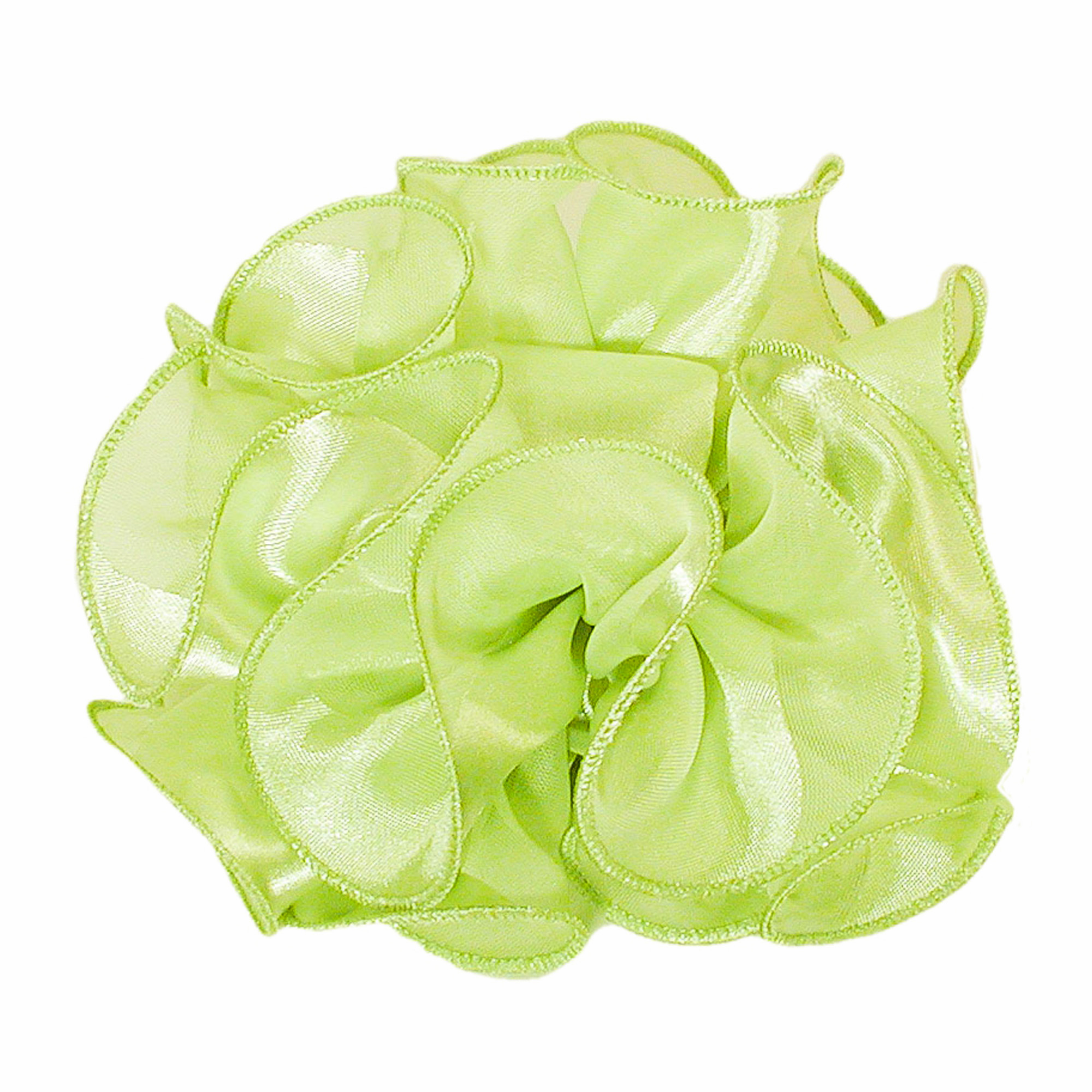 Satin/Chiffon Large Ruffled Hair Bow on Salon  Claw Jaw Clips, a fashion accessorie - Evening Elegance