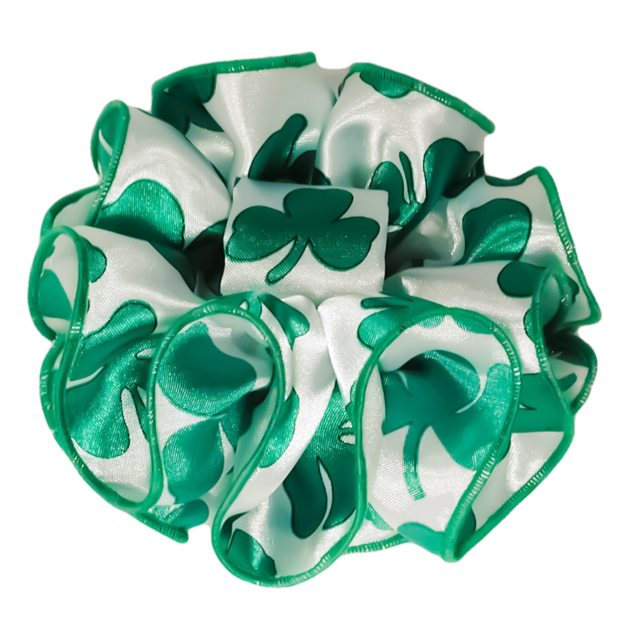 Shamrock Satin Chiffon Claw Jaw Clip Ruffled Fabric Bow, a fashion accessorie - Evening Elegance