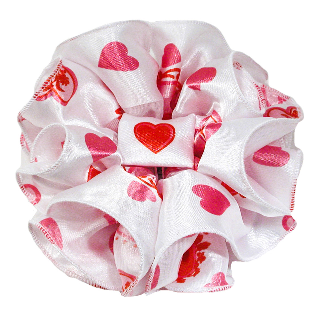 Red and Pink Hearts Clip Claw Jaw Bows Large Satin Chiffon, a fashion accessorie - Evening Elegance