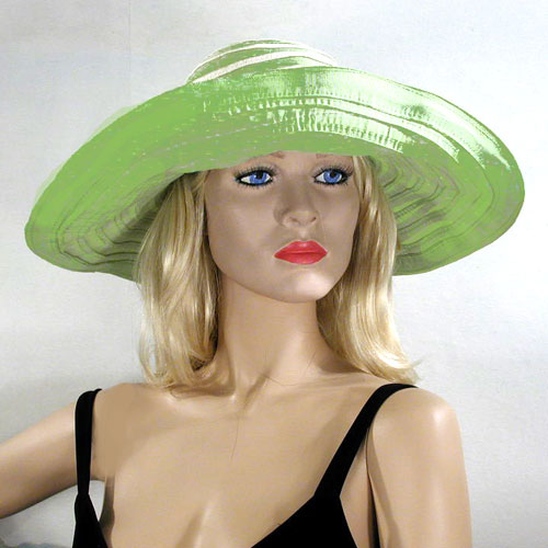Fabric Striped Sun Hat with Shaping Wire, a fashion accessorie - Evening Elegance