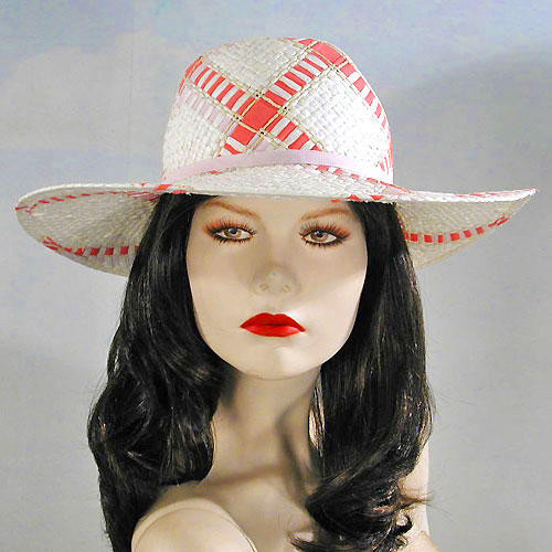 Festive Sun Hat with Curved Criss Cross Design, a fashion accessorie - Evening Elegance