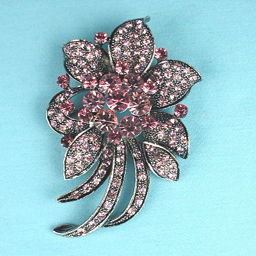 Crystal rhinestone flower pin, a fashion accessorie - Evening Elegance
