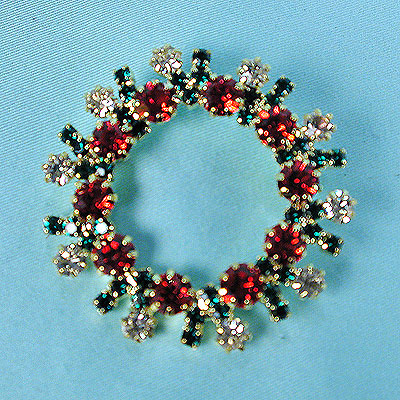 Rhinestone Christmas Rhinestone Wreath, a fashion accessorie - Evening Elegance