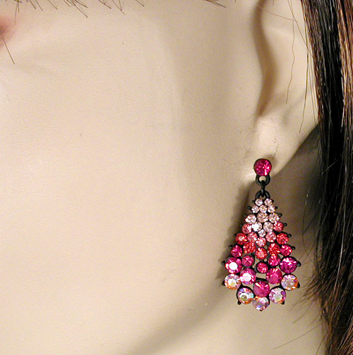 Small Cluster Drop Earrings, a fashion accessorie - Evening Elegance