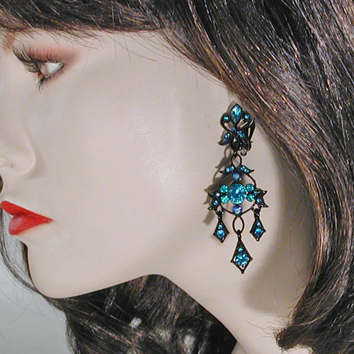 Large Chandelier Clip Earrings, a fashion accessorie - Evening Elegance