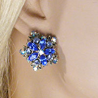 Crystal Rhinestone Clip Earrings