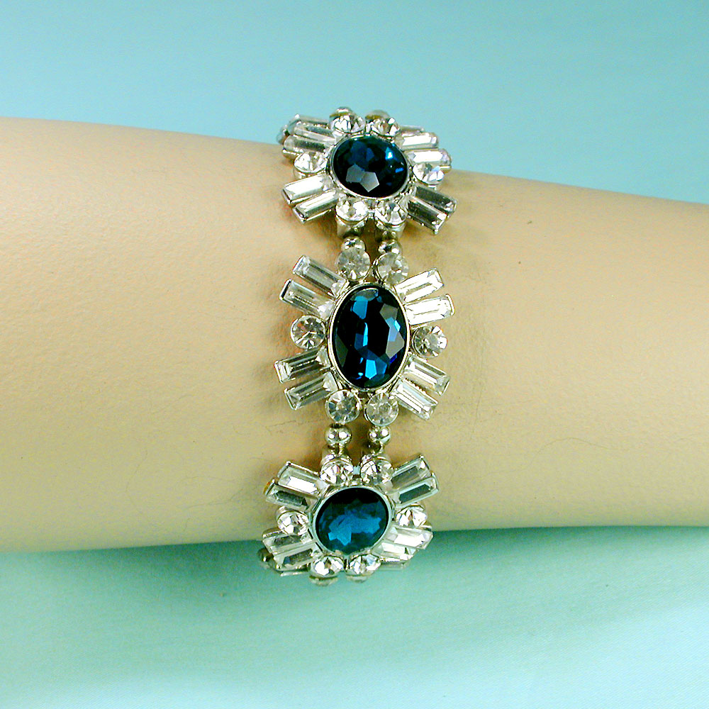 Medallion Braclet with Large Colored Stones, a fashion accessorie - Evening Elegance