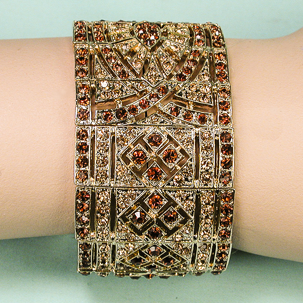 Crystal Rhinestone Pav? Pane Bracelet, a fashion accessorie - Evening Elegance