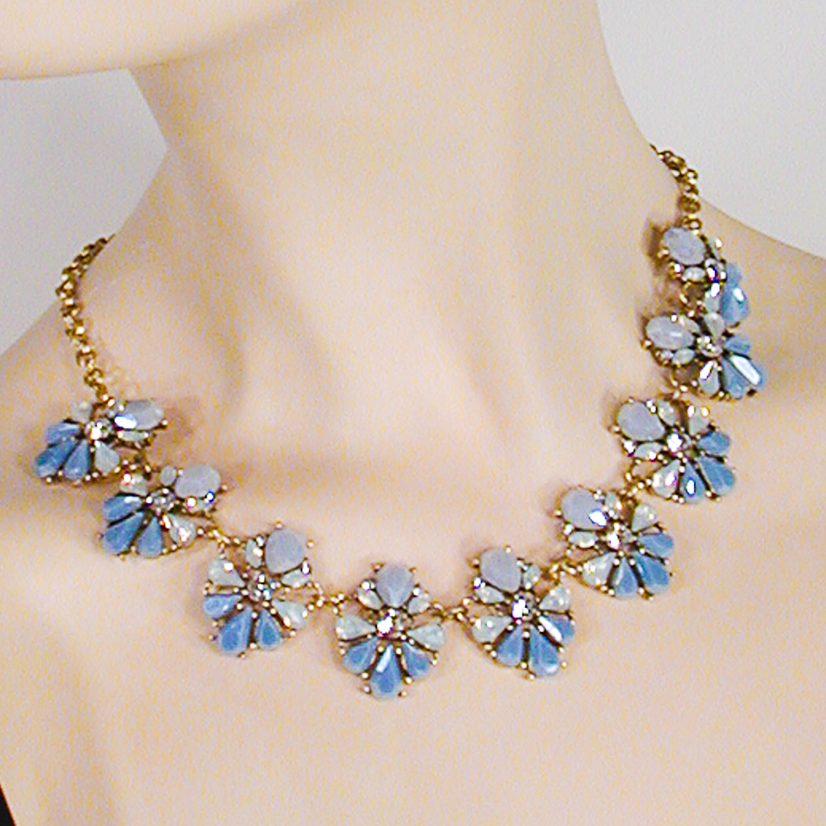 Faux Opal and Moonstone Segment Necklace, a fashion accessorie - Evening Elegance