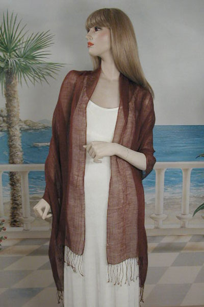 Loose Weave Linen Shawl Wrap with Body, a fashion accessorie - Evening Elegance