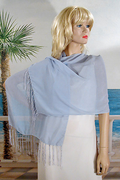 Fringed Scarf or Light Shawl Oblong Shawl, a fashion accessorie - Evening Elegance