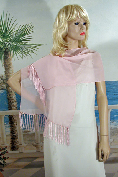 Fringed Scarf or Light Shawl Oblong Shawl, a fashion accessorie - Evening Elegance