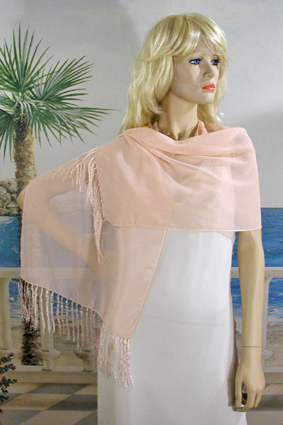 Fringed Scarf or Light Shawl Oblong Shawl, a fashion accessorie - Evening Elegance