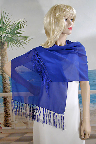 Fringed Scarf or Light Shawl Oblong Shawl, a fashion accessorie - Evening Elegance