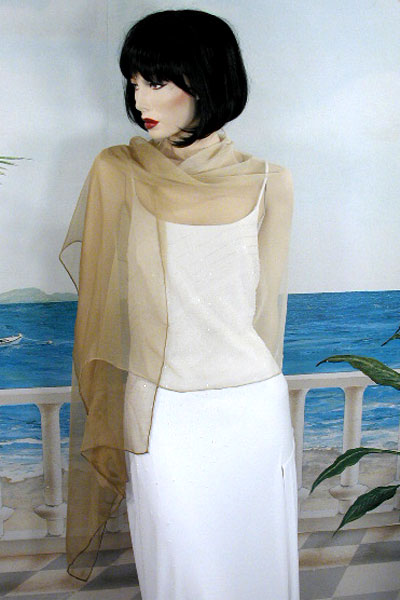 Pure Silk Scarf or Light Shawl Wrap, a fashion accessorie - Evening Elegance