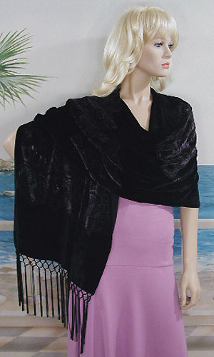 Velvet Silk Blend Shawl Wrap, a fashion accessorie - Evening Elegance