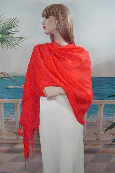 Pashmina Feel Large Wool Shawl with Fringe, a fashion accessorie - Evening Elegance