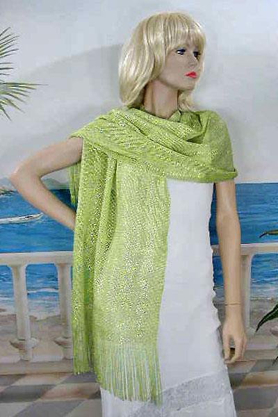 Stretchy Shawl with Metallic Threads, a fashion accessorie - Evening Elegance