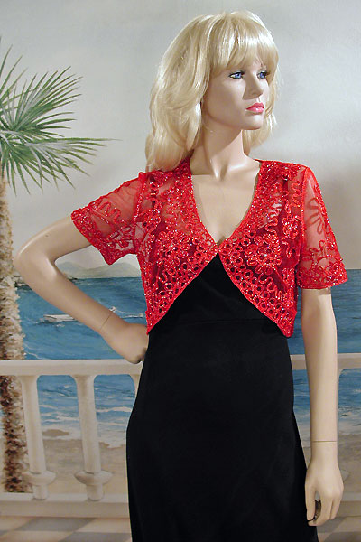 Couched Bolero Jacket or Shrug, a fashion accessorie - Evening Elegance