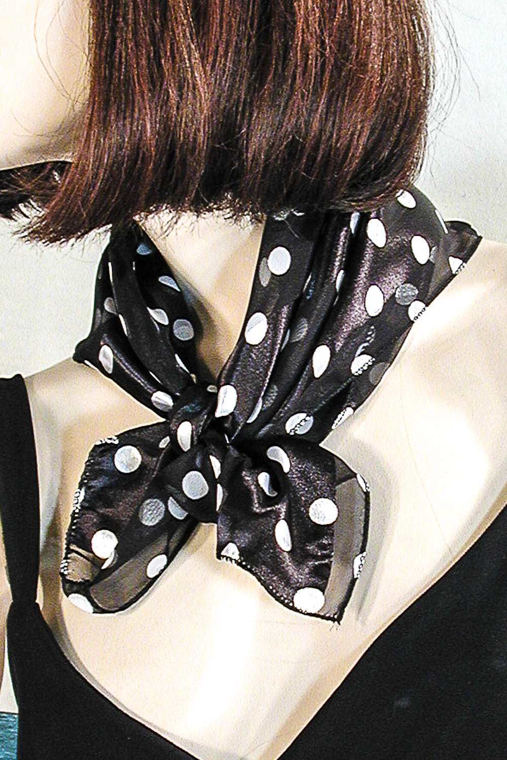 Polka Dot Neck Scarf , a fashion accessorie - Evening Elegance