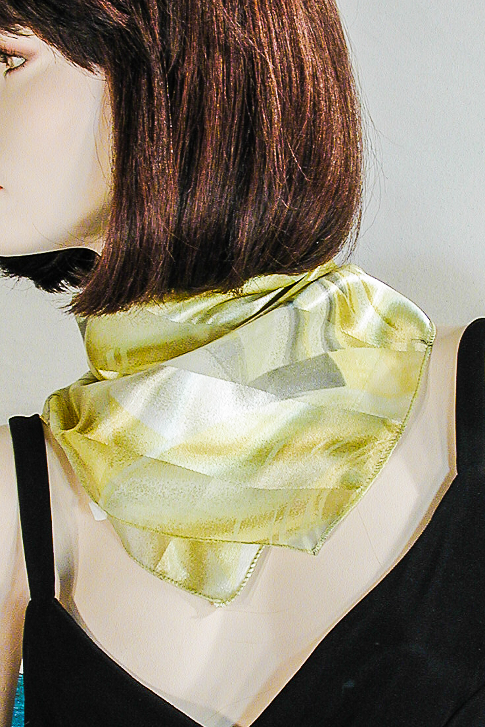 Small Satin Scarf with Abstract Design, a fashion accessorie - Evening Elegance