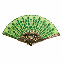 Flocked Fabric Fan for Dancing and Costumes